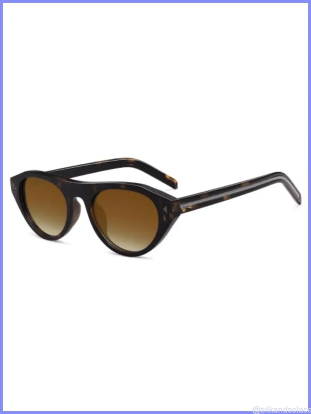 Retro Oval Cateye Sunglasses UV400 Protection Small Full Frame